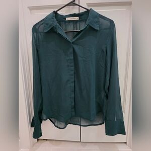 Abercrombie & Fitch Teal Sheer Blouse